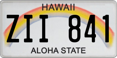 HI license plate ZII841