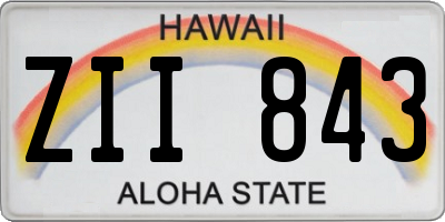 HI license plate ZII843