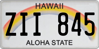 HI license plate ZII845