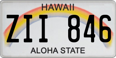 HI license plate ZII846