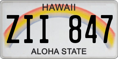 HI license plate ZII847