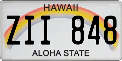 HI license plate ZII848