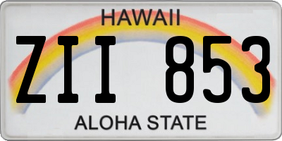 HI license plate ZII853