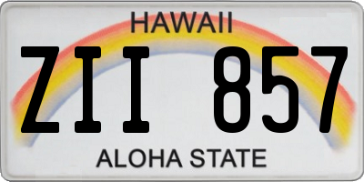 HI license plate ZII857