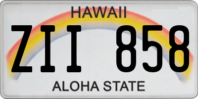 HI license plate ZII858