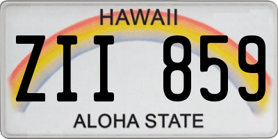 HI license plate ZII859