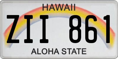 HI license plate ZII861