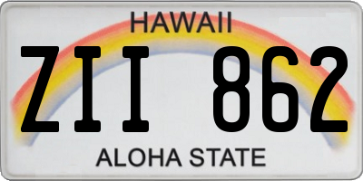 HI license plate ZII862