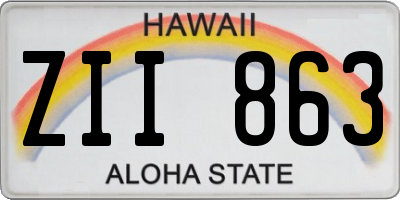 HI license plate ZII863