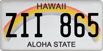 HI license plate ZII865