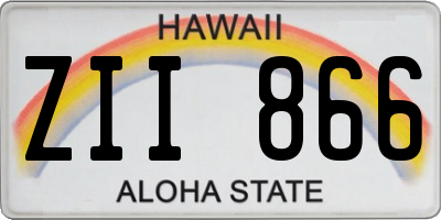 HI license plate ZII866