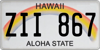 HI license plate ZII867