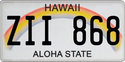 HI license plate ZII868