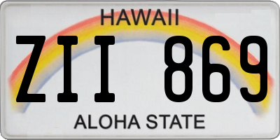 HI license plate ZII869