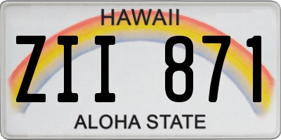 HI license plate ZII871