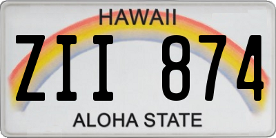 HI license plate ZII874