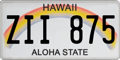 HI license plate ZII875