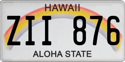 HI license plate ZII876