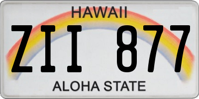 HI license plate ZII877