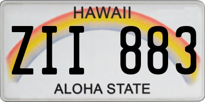 HI license plate ZII883