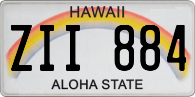 HI license plate ZII884