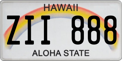HI license plate ZII888