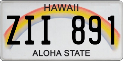HI license plate ZII891