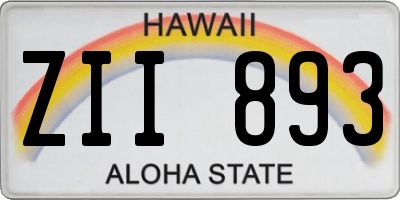HI license plate ZII893