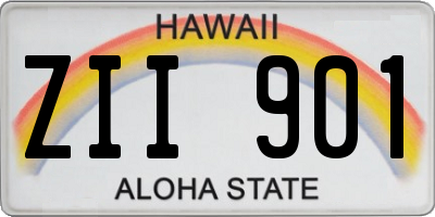 HI license plate ZII901