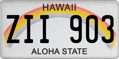 HI license plate ZII903