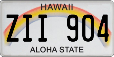 HI license plate ZII904
