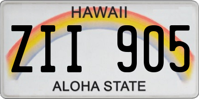 HI license plate ZII905