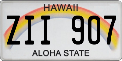 HI license plate ZII907