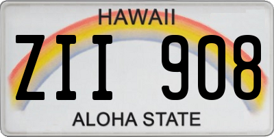 HI license plate ZII908
