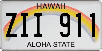 HI license plate ZII911