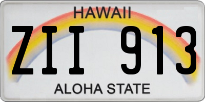 HI license plate ZII913