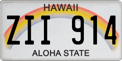 HI license plate ZII914