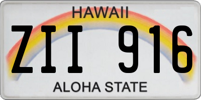 HI license plate ZII916