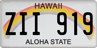 HI license plate ZII919
