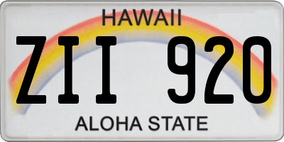 HI license plate ZII920