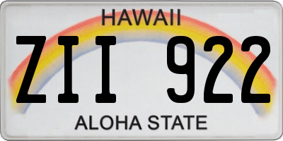 HI license plate ZII922