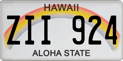 HI license plate ZII924