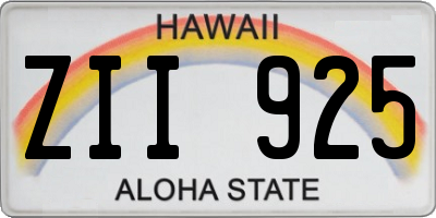 HI license plate ZII925