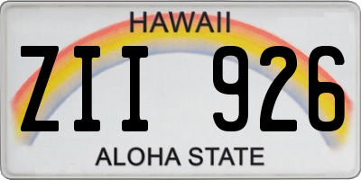 HI license plate ZII926