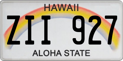 HI license plate ZII927