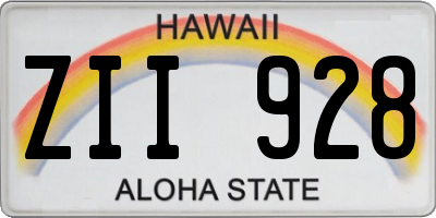 HI license plate ZII928
