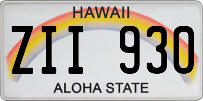 HI license plate ZII930