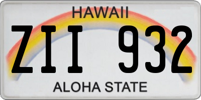 HI license plate ZII932