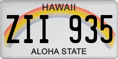 HI license plate ZII935