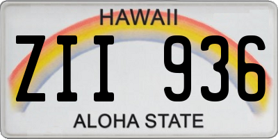 HI license plate ZII936